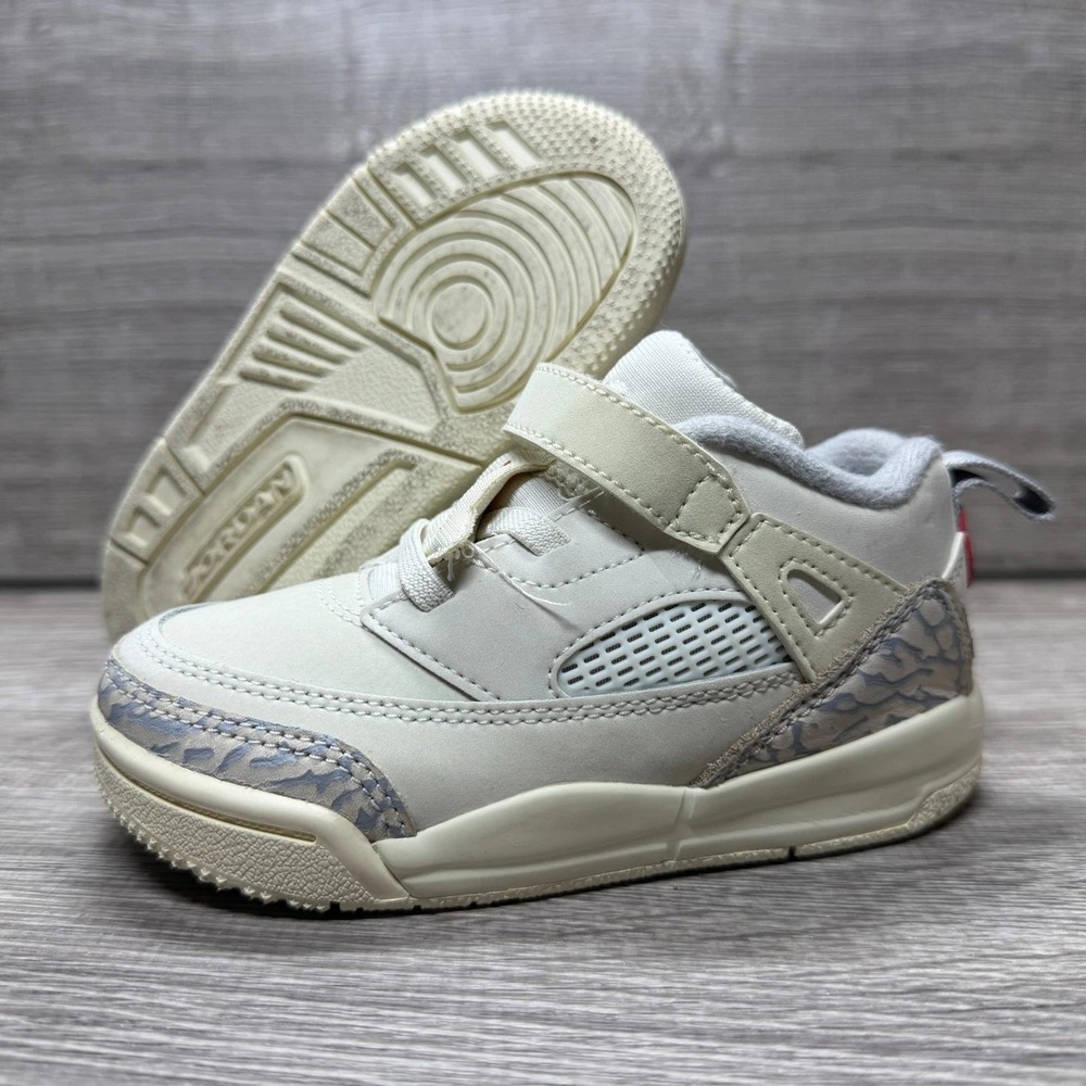 Jordan Spizike Low Kids Size 8C Sail White Red FQ3952-100 Elephant Print Sneaker